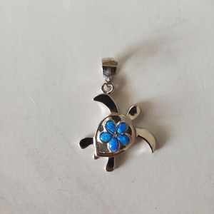 Opal turtle pendant